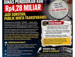 DIDUGA ANGGARAN SEWA HOTEL DINAS PENDIDIKAN KBB Rp4,28 MILIAR JADI SOROTAN, PUBLIK MINTA TRANSPARANSI